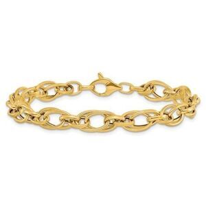 Leslie's 14K Polished Fancy Oval Link Bracelet